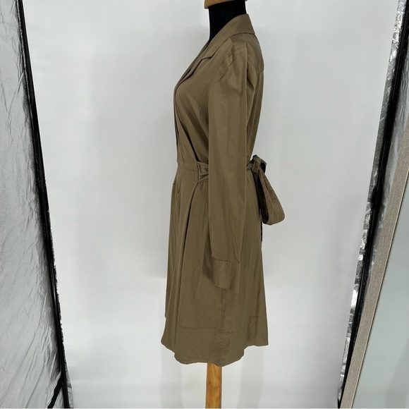 NWT Talbots Trench Wrap Dress Khaki Tan Poplin Dress - Picture 4 of 12